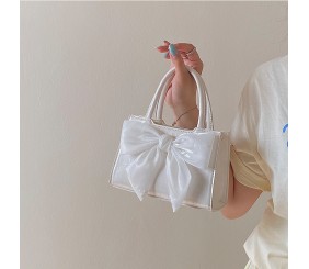 OOMhotsale   2023 niche design new women's bag fairy style bow handheld small square bag single shoulder crossbody bag