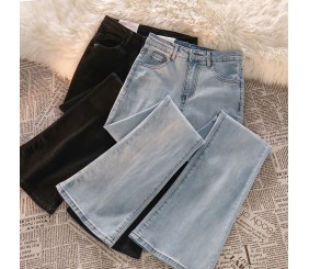 OOMhotsale Close your eyes and enter! Guangzhou Xintang Town Jeans Women's 2023 New High Waist Light Color Slim Horseshoe Pants Flared Pants